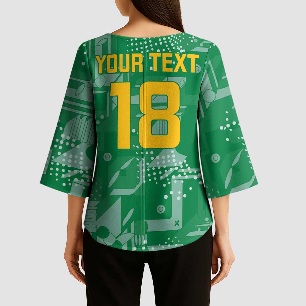 Custom Guyana Football Kimono Sleeve Blouse One Team One Game Green Version - Wonder Print Shop