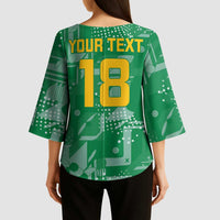 Custom Guyana Football Kimono Sleeve Blouse One Team One Game Green Version - Wonder Print Shop