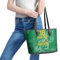 Custom Guyana Football Leather Tote Bag One Team One Game Green Version - Wonder Print Shop