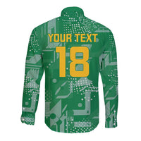 Custom Guyana Football Long Sleeve Button Shirt One Team One Game Green Version - Wonder Print Shop