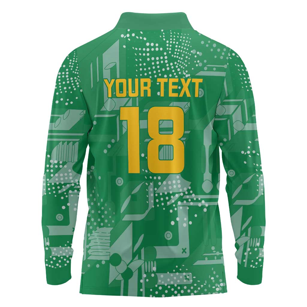 Custom Guyana Football Long Sleeve Polo Shirt One Team One Game Green Version - Wonder Print Shop