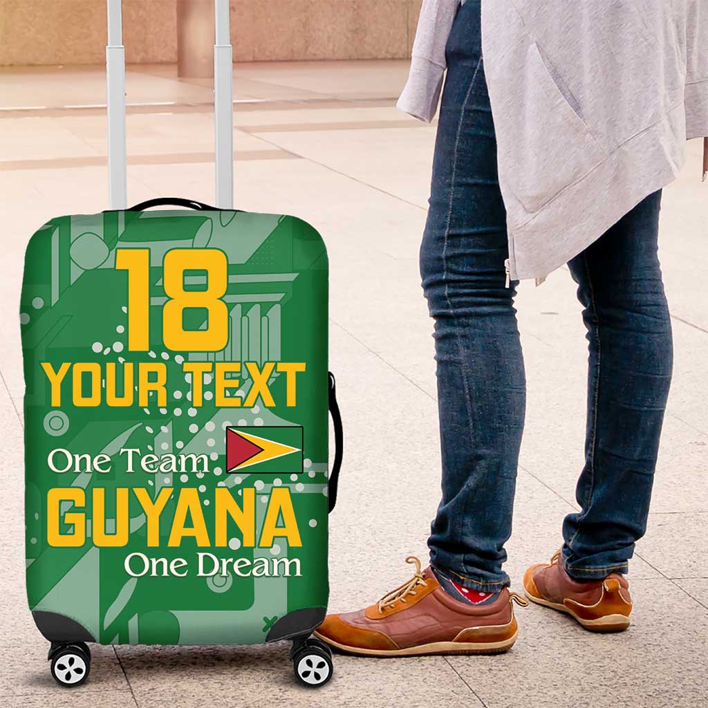 Custom Guyana Football Luggage Cover One Team One Game Green Version - Wonder Print Shop