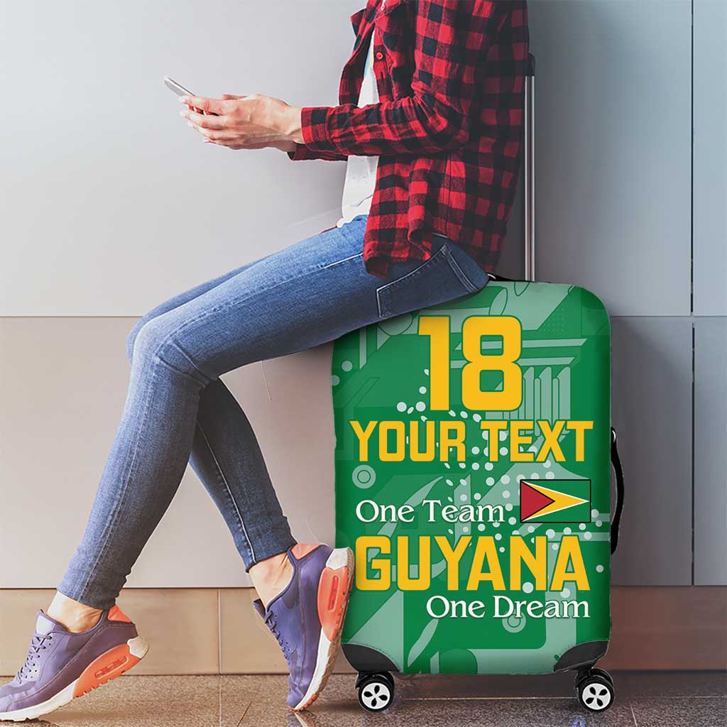 Custom Guyana Football Luggage Cover One Team One Game Green Version - Wonder Print Shop