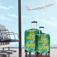 Custom Guyana Football Luggage Cover One Team One Game Green Version - Wonder Print Shop