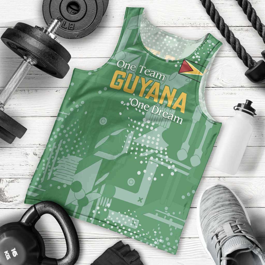 Custom Guyana Football Men Tank Top One Team One Game Green Version - Wonder Print Shop