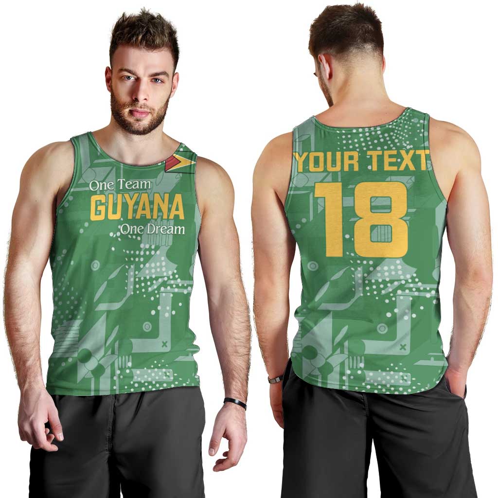 Custom Guyana Football Men Tank Top One Team One Game Green Version - Wonder Print Shop