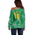 Custom Guyana Football Off Shoulder Sweater One Team One Game Green Version - Wonder Print Shop