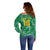 Custom Guyana Football Off Shoulder Sweater One Team One Game Green Version - Wonder Print Shop