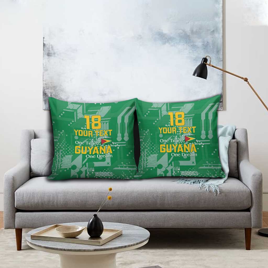 Custom Guyana Football Pillow Cover One Team One Game Green Version - Wonder Print Shop