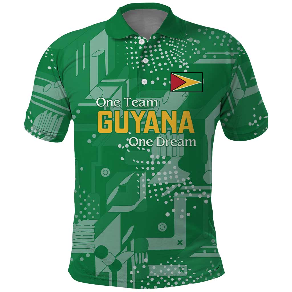 Custom Guyana Football Polo Shirt One Team One Game Green Version - Wonder Print Shop