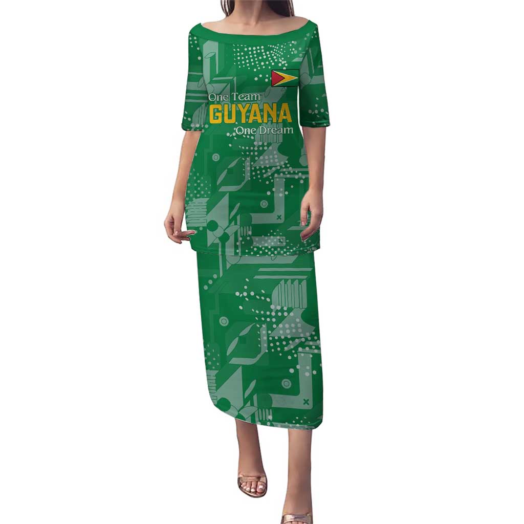Custom Guyana Football Puletasi One Team One Game Green Version - Wonder Print Shop