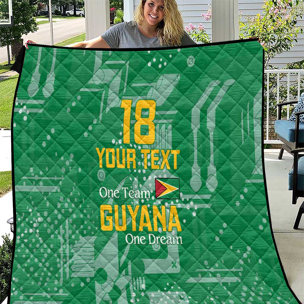Custom Guyana Football Quilt One Team One Game Green Version - Wonder Print Shop