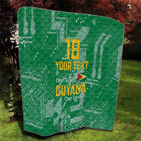 Custom Guyana Football Quilt One Team One Game Green Version - Wonder Print Shop