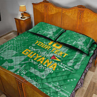 Custom Guyana Football Quilt Bed Set One Team One Game Green Version - Wonder Print Shop