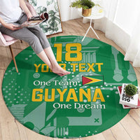 Custom Guyana Football Round Carpet One Team One Game Green Version - Wonder Print Shop