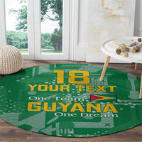 Custom Guyana Football Round Carpet One Team One Game Green Version - Wonder Print Shop