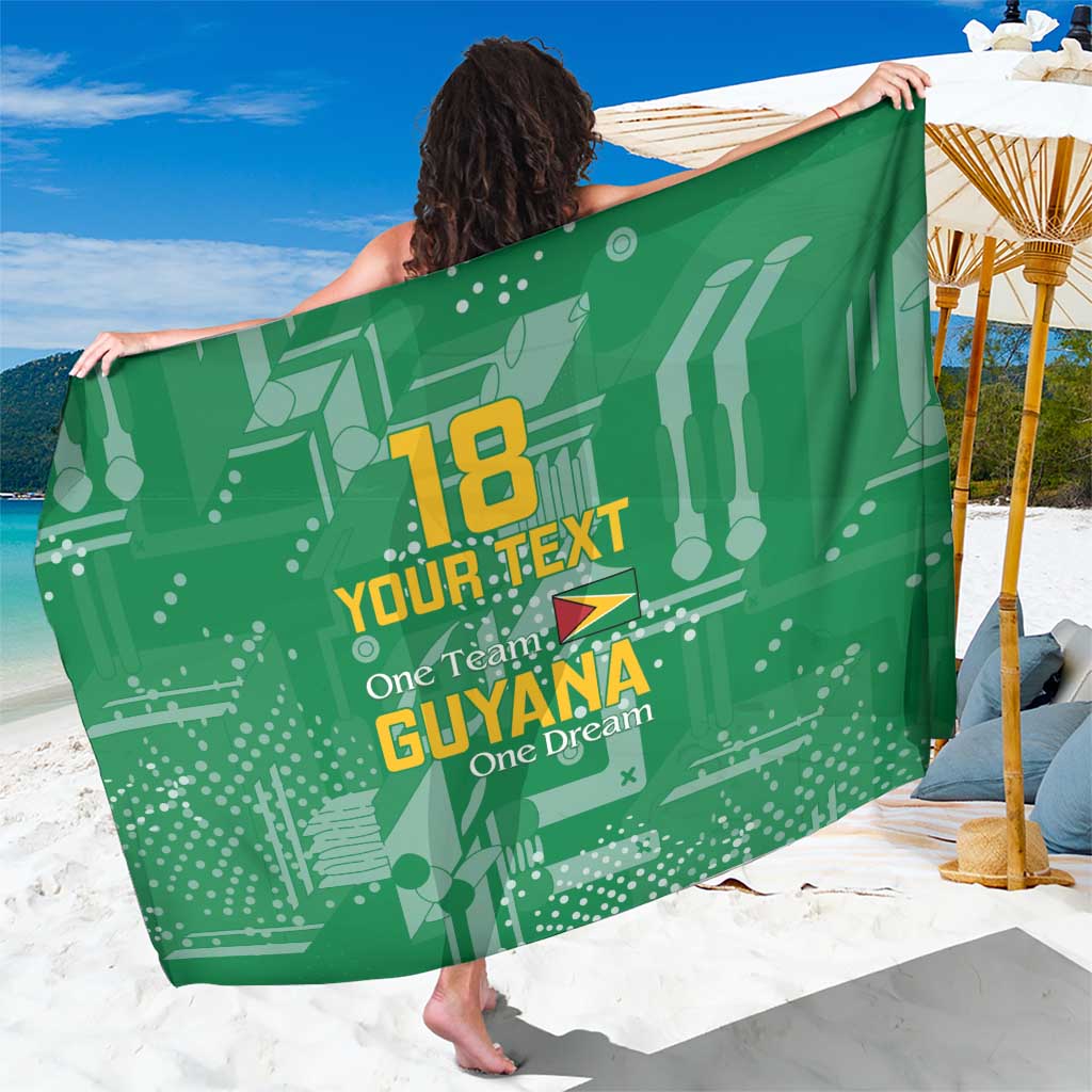 Custom Guyana Football Sarong One Team One Game Green Version - Wonder Print Shop
