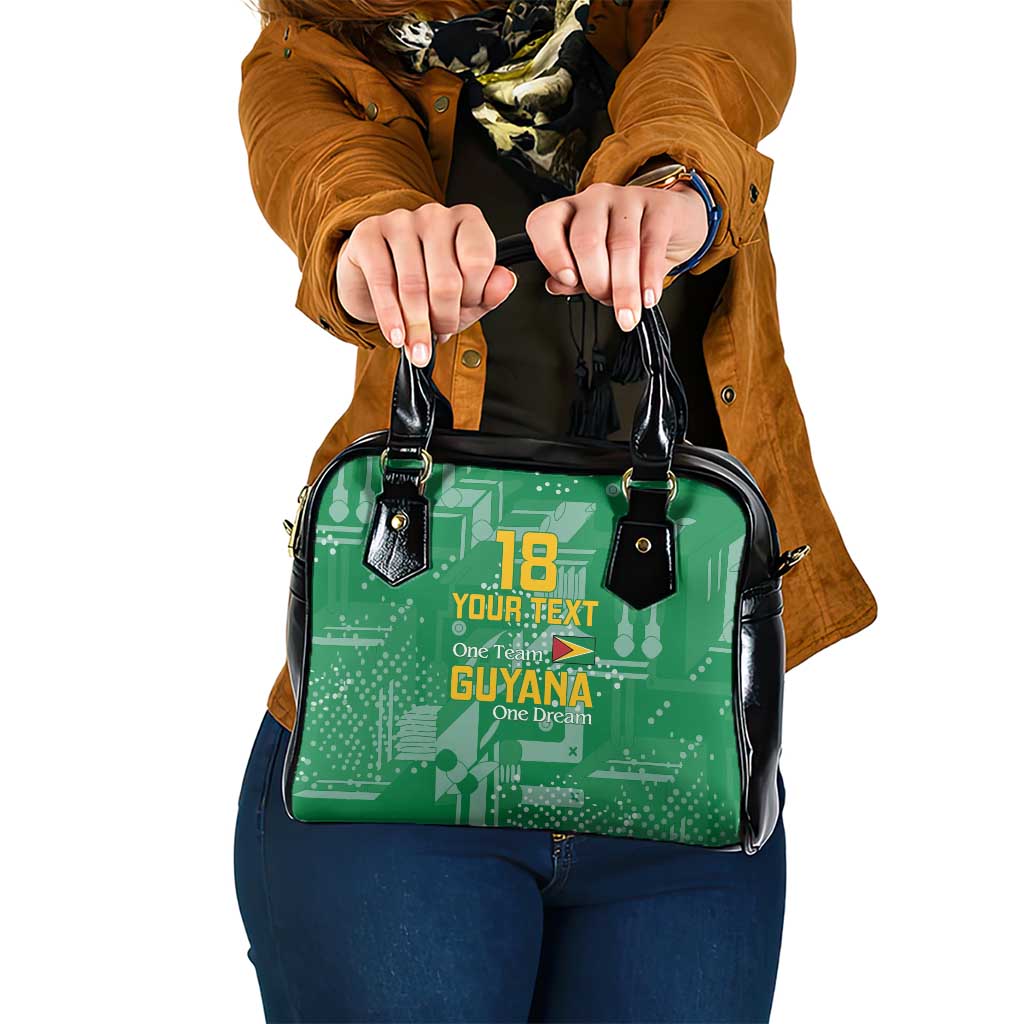 Custom Guyana Football Shoulder Handbag One Team One Game Green Version - Wonder Print Shop
