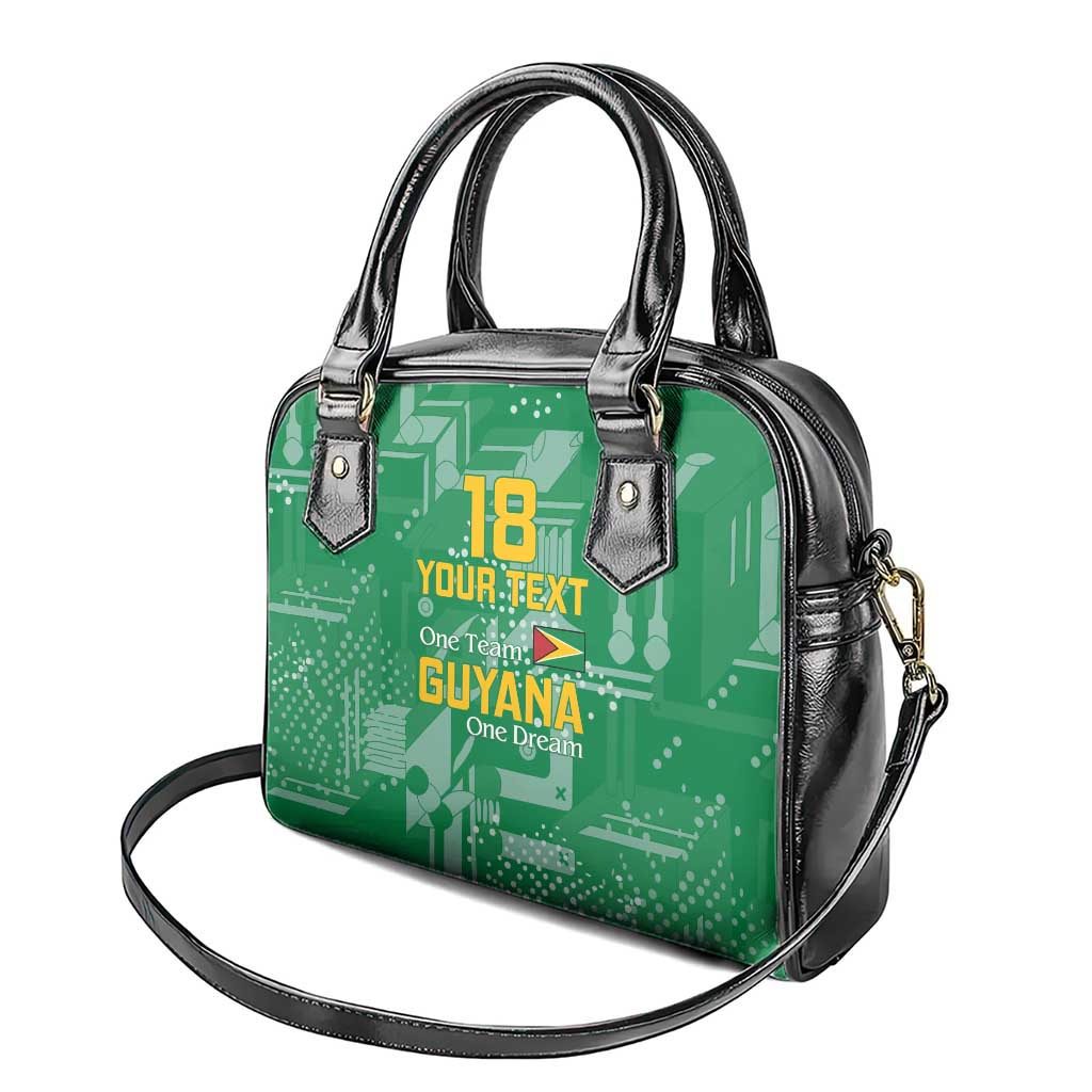 Custom Guyana Football Shoulder Handbag One Team One Game Green Version - Wonder Print Shop