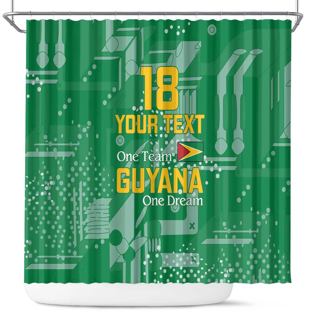 Custom Guyana Football Shower Curtain One Team One Game Green Version - Wonder Print Shop