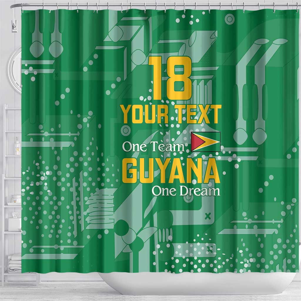 Custom Guyana Football Shower Curtain One Team One Game Green Version - Wonder Print Shop