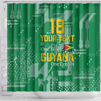 Custom Guyana Football Shower Curtain One Team One Game Green Version - Wonder Print Shop