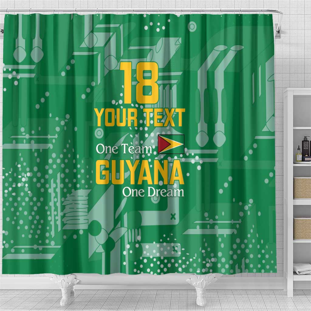 Custom Guyana Football Shower Curtain One Team One Game Green Version - Wonder Print Shop