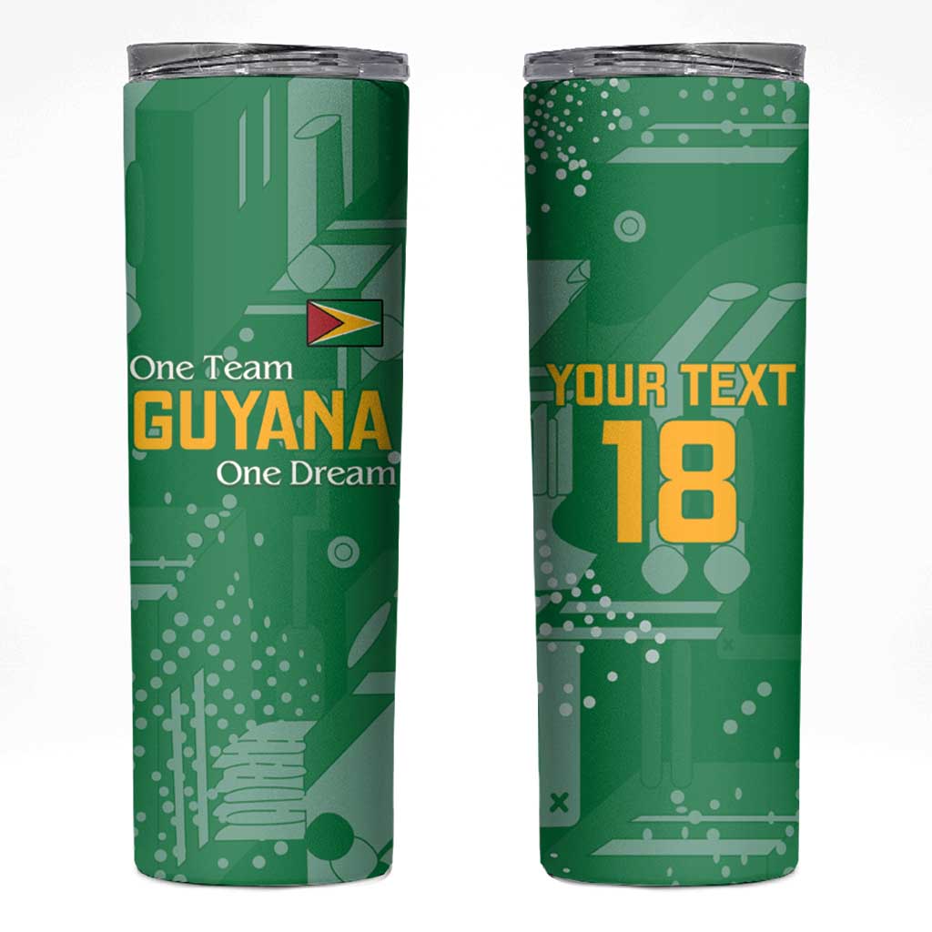 Custom Guyana Football Skinny Tumbler One Team One Game Green Version - Wonder Print Shop