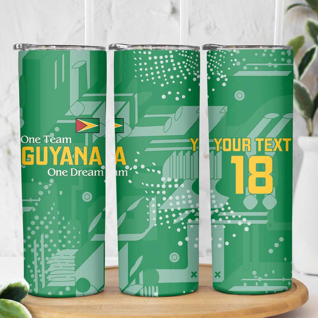 Custom Guyana Football Skinny Tumbler One Team One Game Green Version - Wonder Print Shop