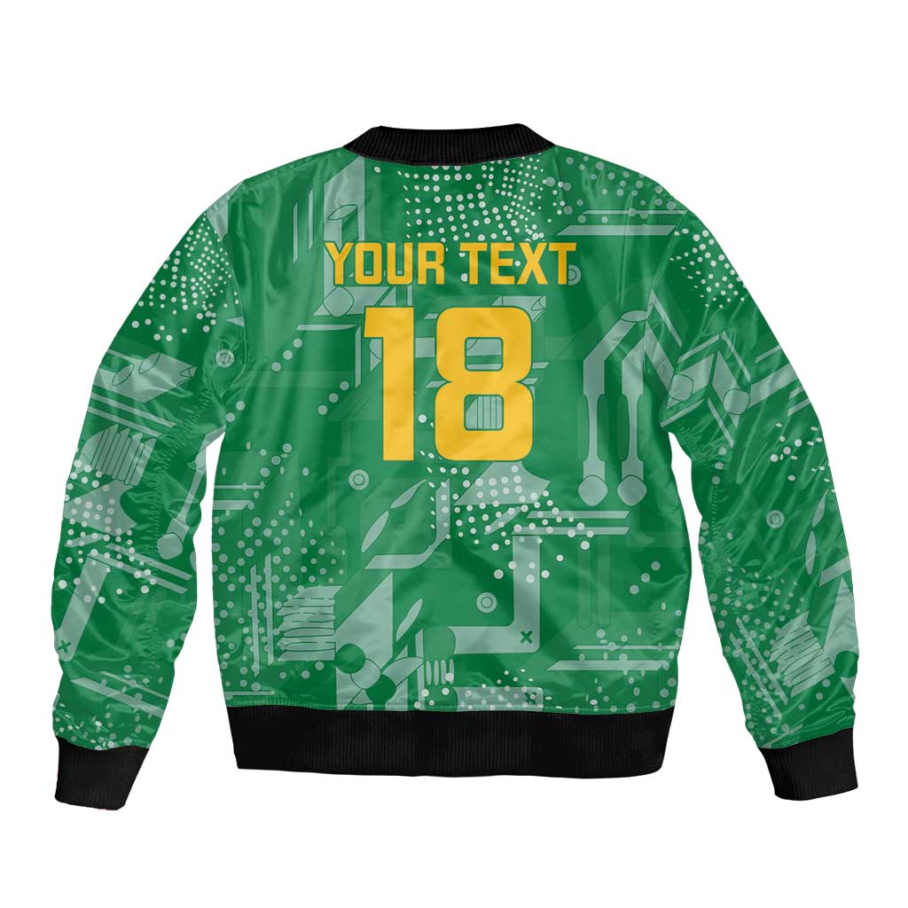 Custom Guyana Football Sleeve Zip Bomber Jacket One Team One Game Green Version - Wonder Print Shop