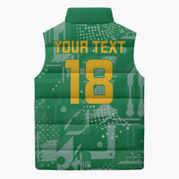 Custom Guyana Football Sleeveless Puffer Jacket One Team One Game Green Version - Wonder Print Shop