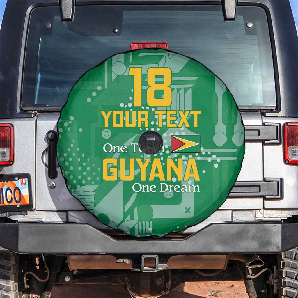 Custom Guyana Football Spare Tire Cover One Team One Game Green Version - Wonder Print Shop