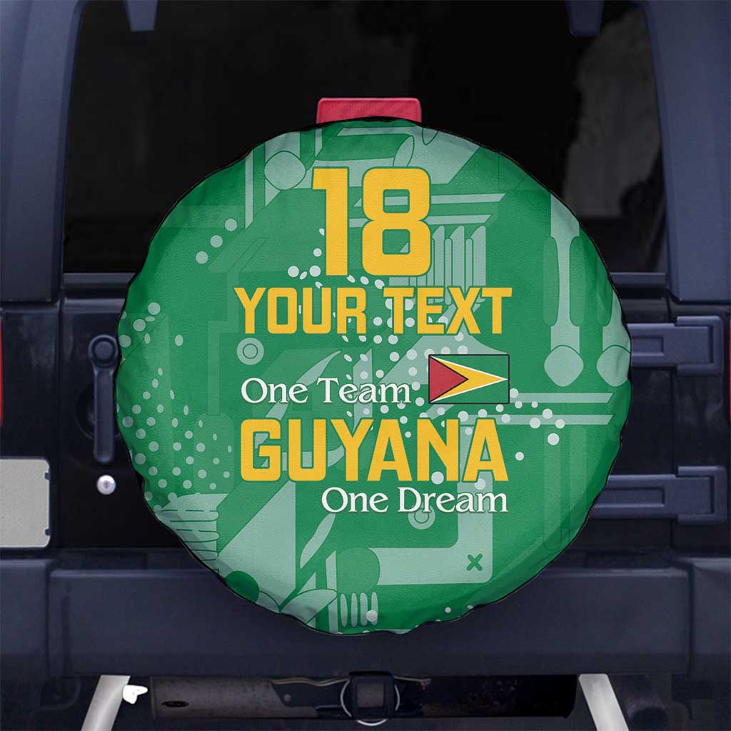 Custom Guyana Football Spare Tire Cover One Team One Game Green Version - Wonder Print Shop