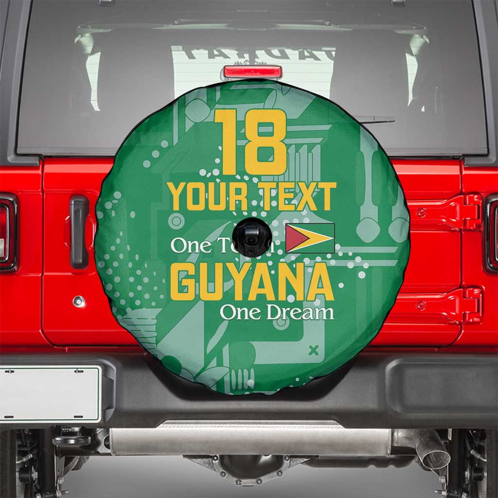 Custom Guyana Football Spare Tire Cover One Team One Game Green Version - Wonder Print Shop