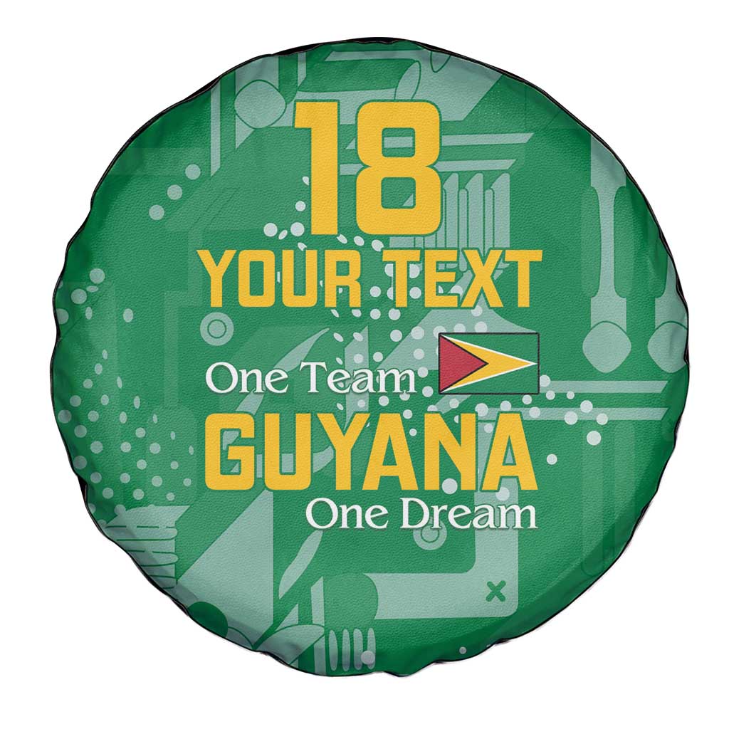 Custom Guyana Football Spare Tire Cover One Team One Game Green Version - Wonder Print Shop