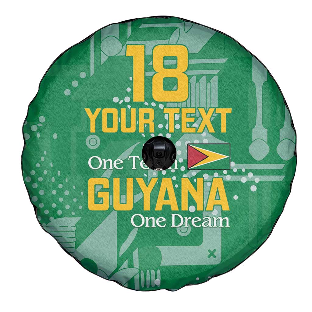 Custom Guyana Football Spare Tire Cover One Team One Game Green Version - Wonder Print Shop