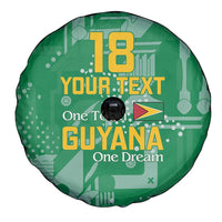 Custom Guyana Football Spare Tire Cover One Team One Game Green Version - Wonder Print Shop