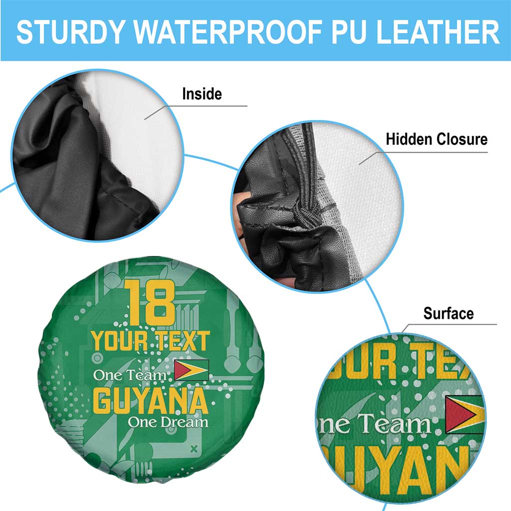 Custom Guyana Football Spare Tire Cover One Team One Game Green Version - Wonder Print Shop