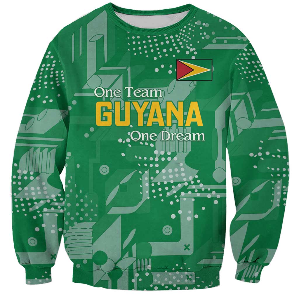 Custom Guyana Football Sweatshirt One Team One Game Green Version - Wonder Print Shop