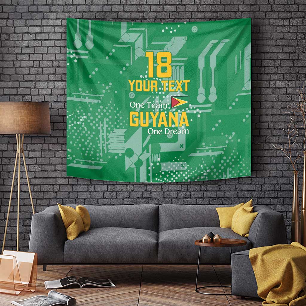 Custom Guyana Football Tapestry One Team One Game Green Version - Wonder Print Shop