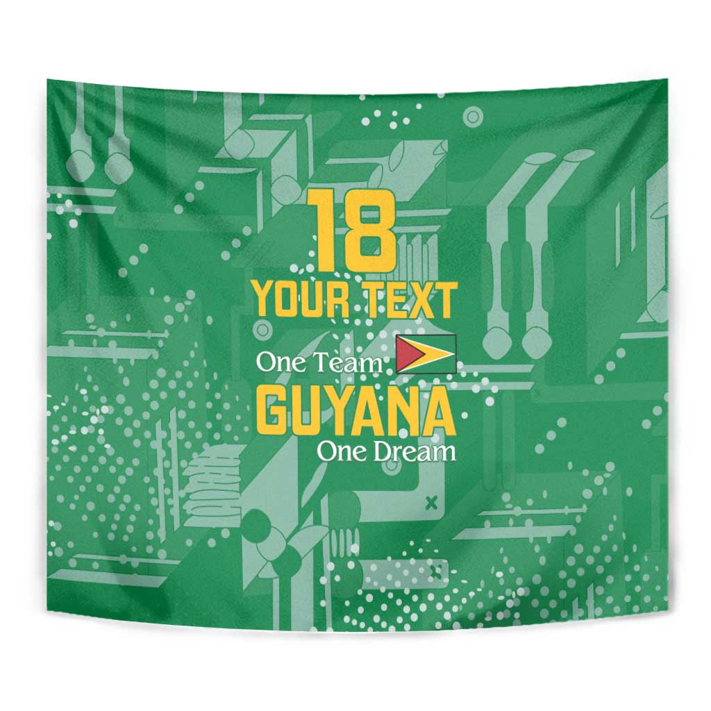 Custom Guyana Football Tapestry One Team One Game Green Version - Wonder Print Shop