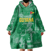 Custom Guyana Football Wearable Blanket Hoodie One Team One Game Green Version - Wonder Print Shop