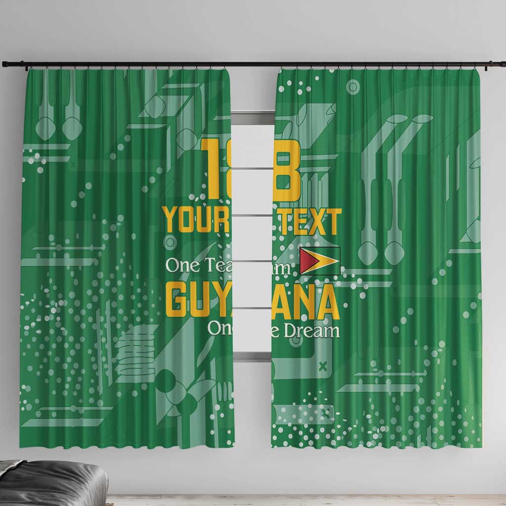 Custom Guyana Football Window Curtain One Team One Game Green Version - Wonder Print Shop