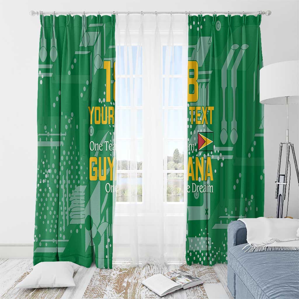 Custom Guyana Football Window Curtain One Team One Game Green Version - Wonder Print Shop