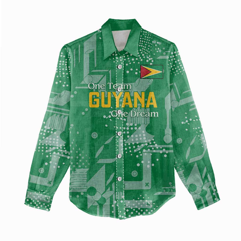 Custom Guyana Football Women Casual Shirt One Team One Game Green Version - Wonder Print Shop