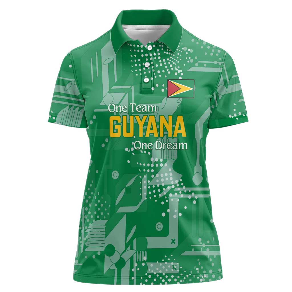 Custom Guyana Football Women Polo Shirt One Team One Game Green Version - Wonder Print Shop