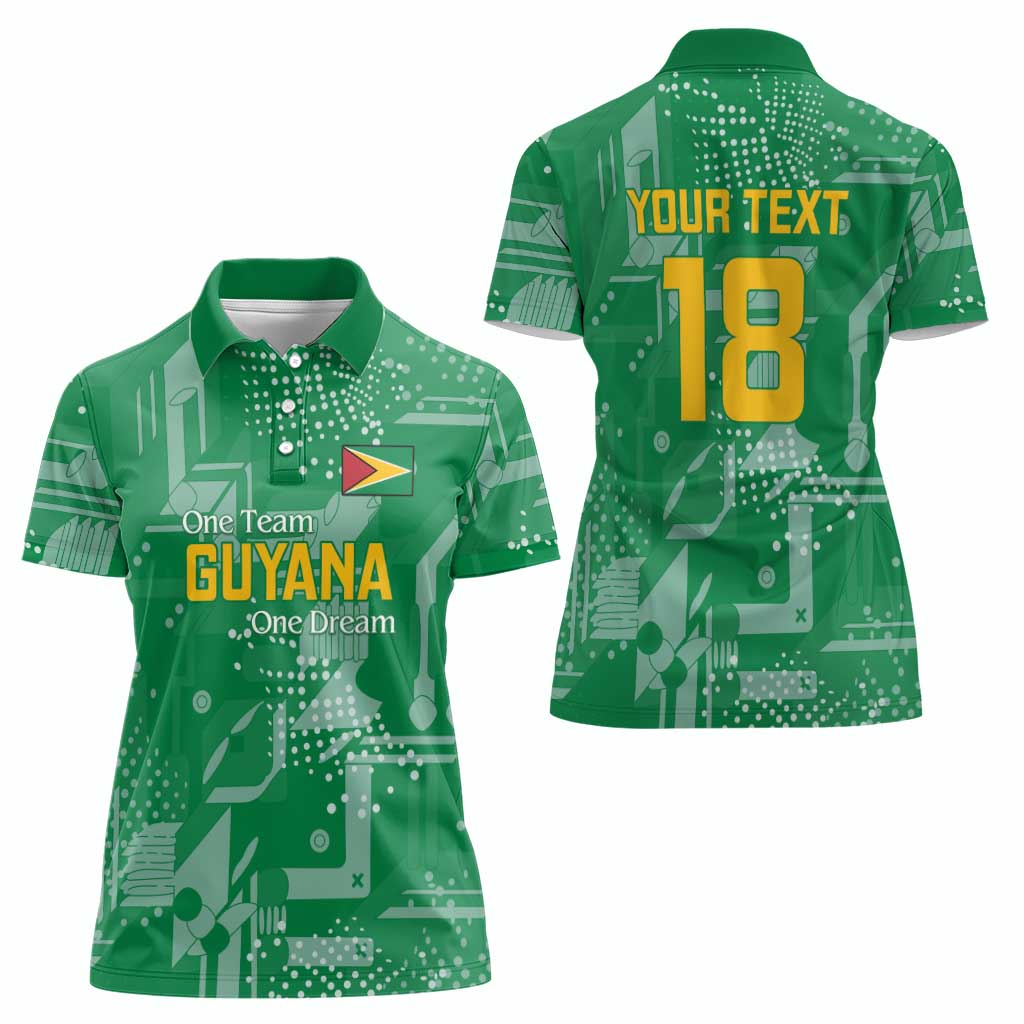 Custom Guyana Football Women Polo Shirt One Team One Game Green Version - Wonder Print Shop