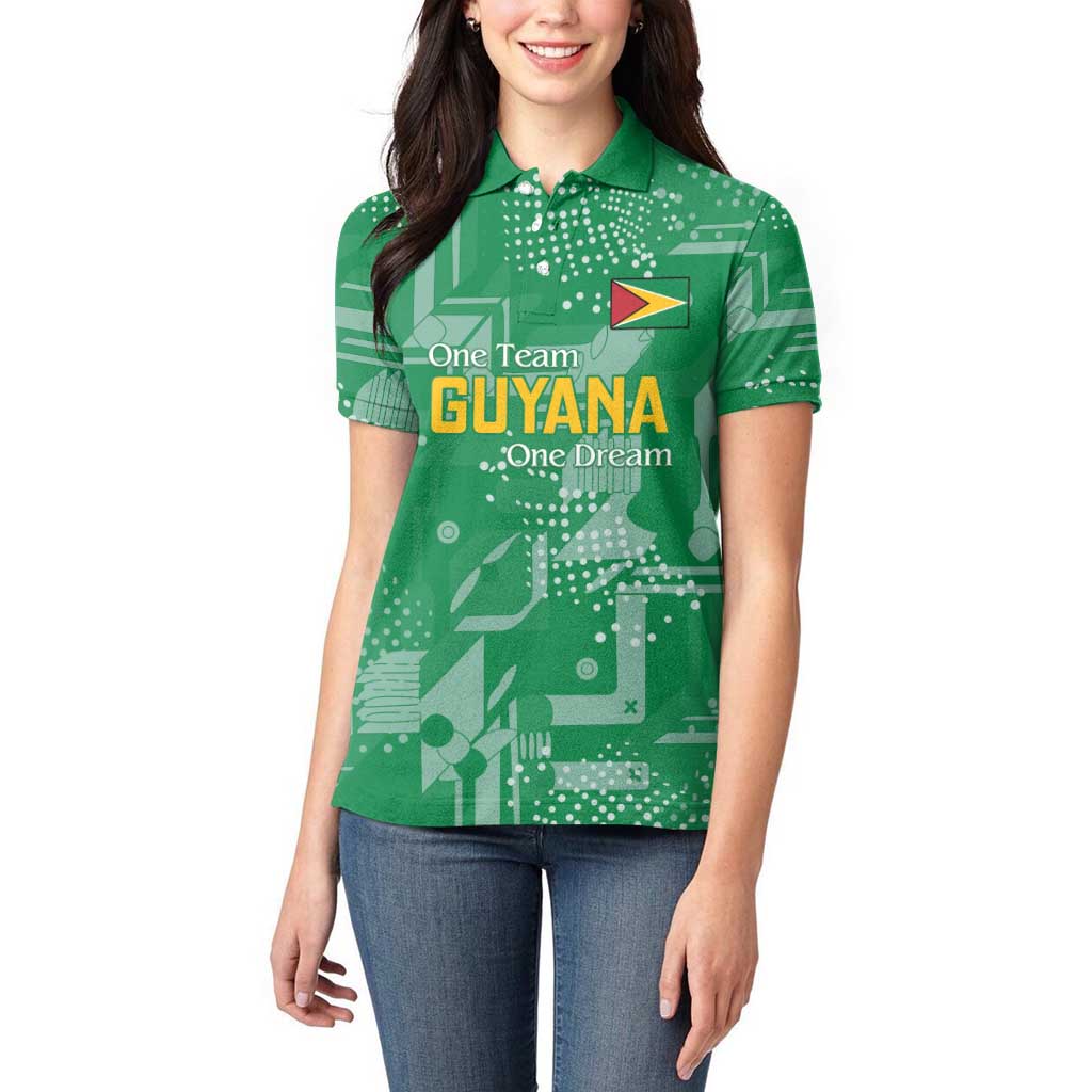 Custom Guyana Football Women Polo Shirt One Team One Game Green Version - Wonder Print Shop