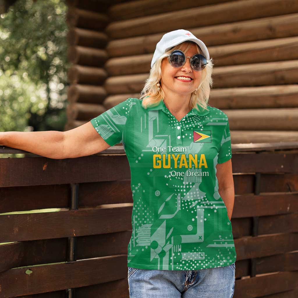 Custom Guyana Football Women Polo Shirt One Team One Game Green Version - Wonder Print Shop