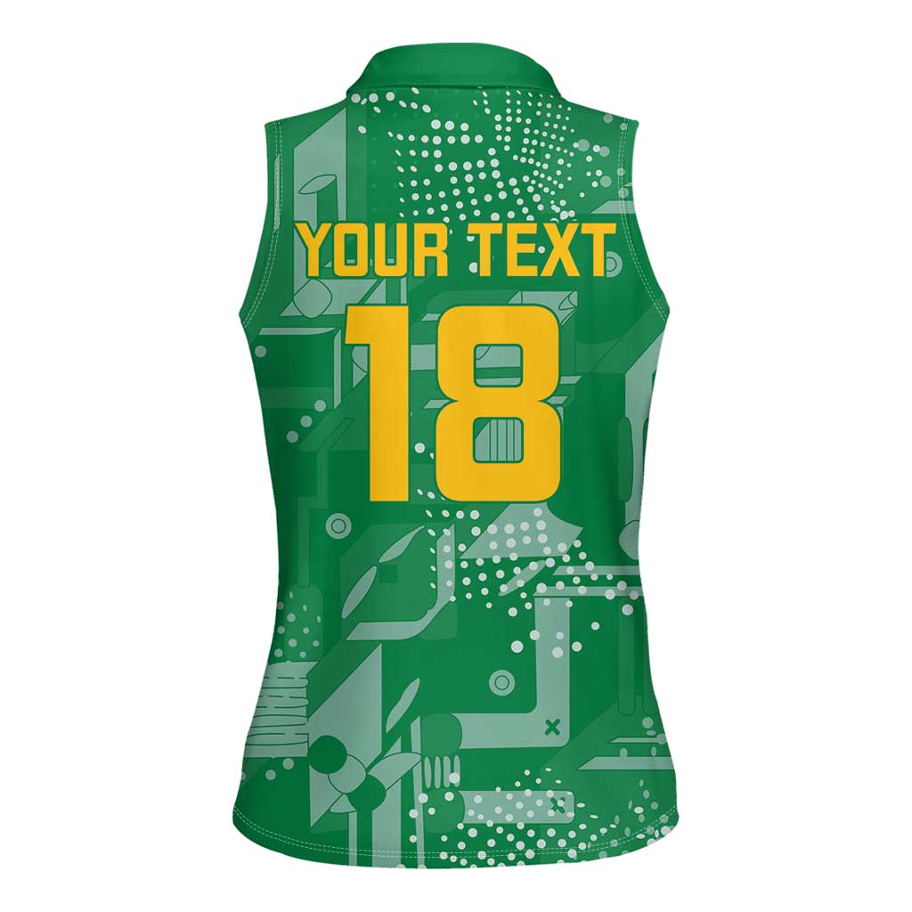 Custom Guyana Football Women Sleeveless Polo Shirt One Team One Game Green Version - Wonder Print Shop